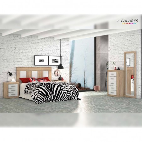 Dormitorio matrimonio modelo lara 45 cabezal rita cambria blanco