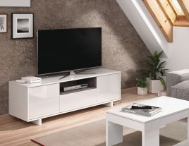 Modulo tv modelo zaida en blanco brillo/gris ceniza