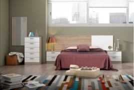 Dormitorio completo modelo new couple en sahara y blanco