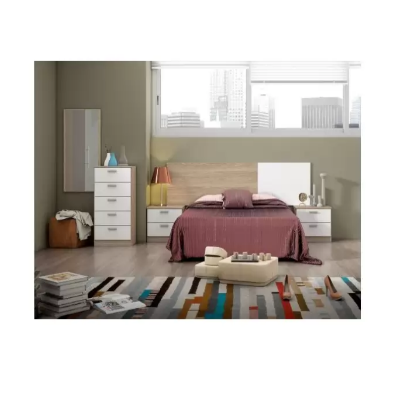 Dormitorio completo modelo new couple en sahara y blanco