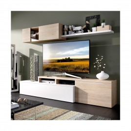 Muebles de salón modelo elle color blanco brillo-natural