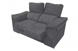 Sofa 3 Plazas Modelo Uve Tela Edi Antracita